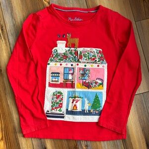 Mini boden lift the flap Christmas tee shirt size 7-8yr